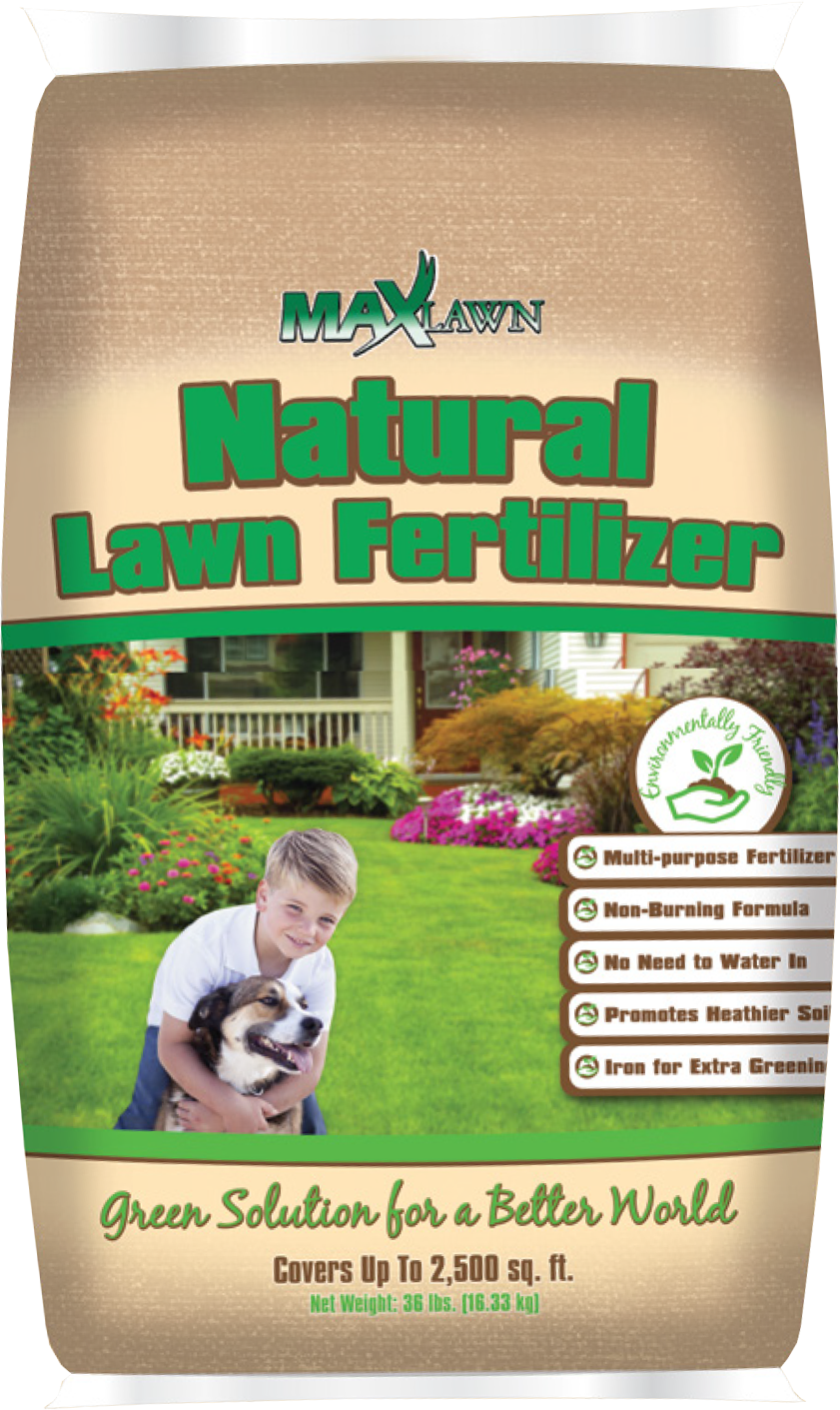 MAXLAWN Natural Lawn Fertilizer 4-3-0 1.5% FE 36lb Bag - 55 per Pallet - Fertilizers